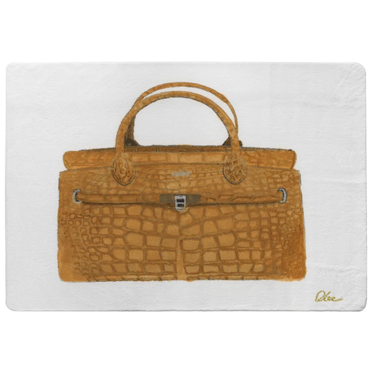 Jules Stylish Bag Designer Shaggy Brown Rug