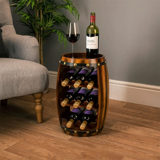 SantaBarbara 8 Bottle Floor Wine Bottle Rack in Brown