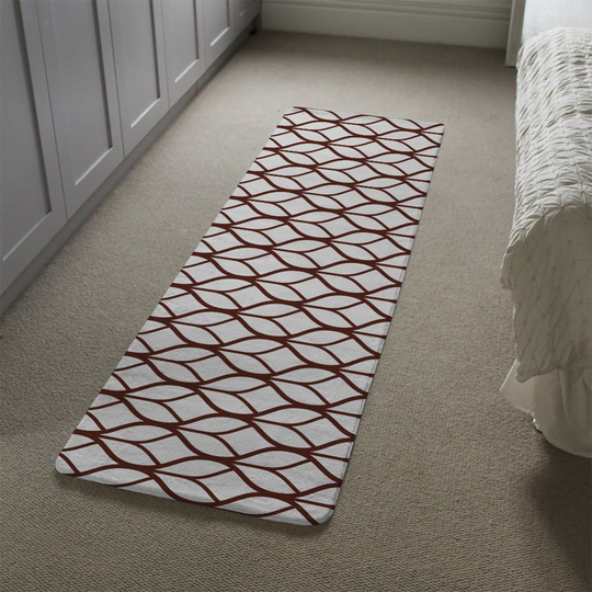 Hughey Tiled Designer Shaggy Grey/Red Rug