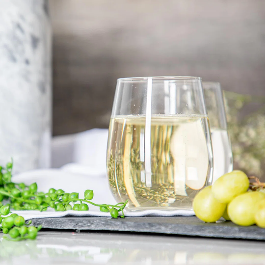 LAV Gaia Stemless White Wine Glasses - 360Ml - Clear - Pack Of 12