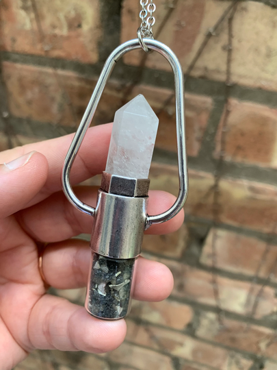 Clear Quartz Silver "Protection From Negativity